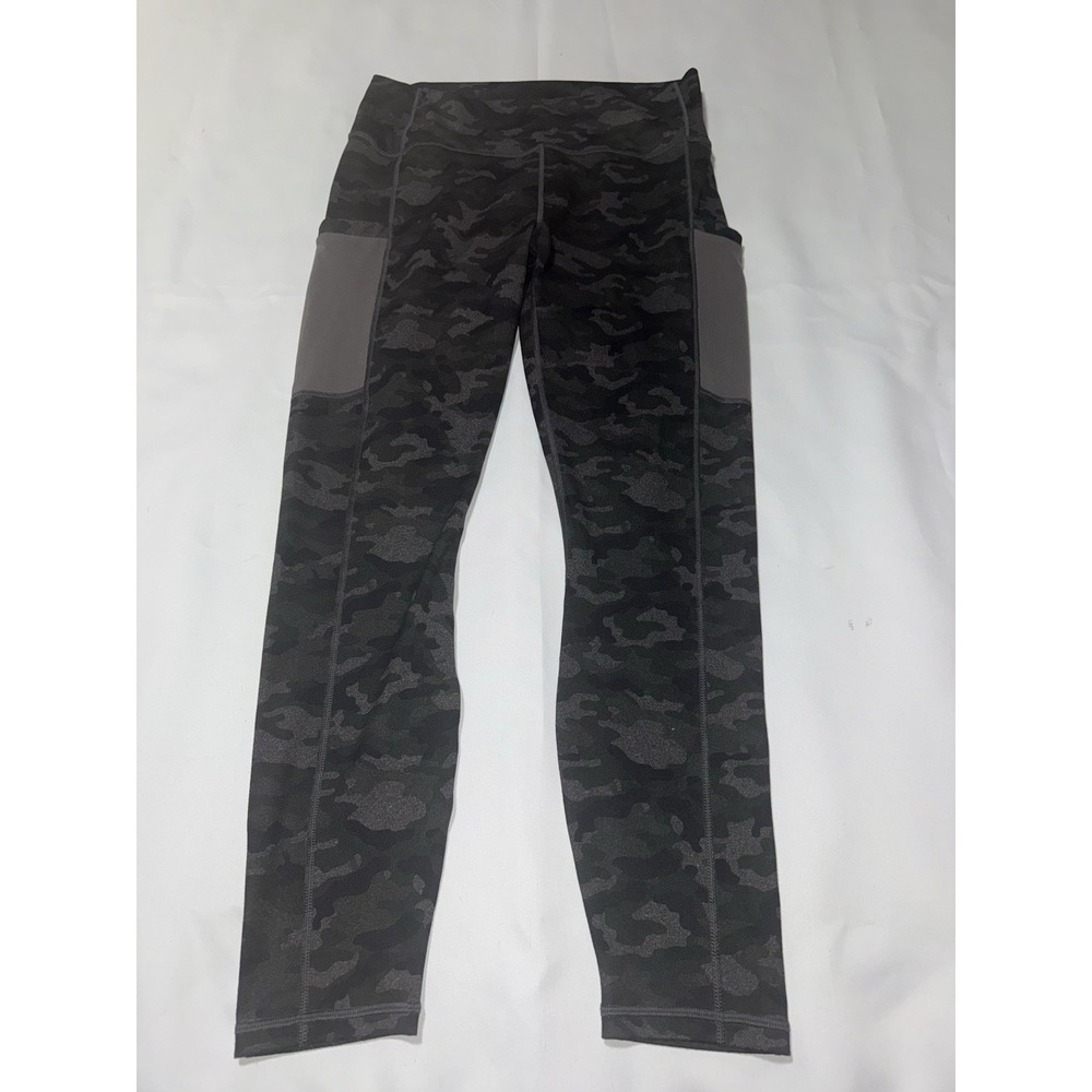 Fabletics POWER Black & Gray‎ Camo Camouflage Leggings Size M Pockets